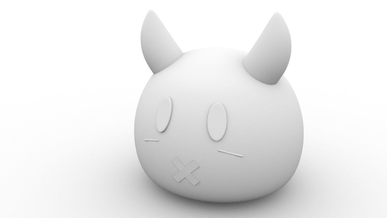 Cute little Devil Low-poly 3D model_1