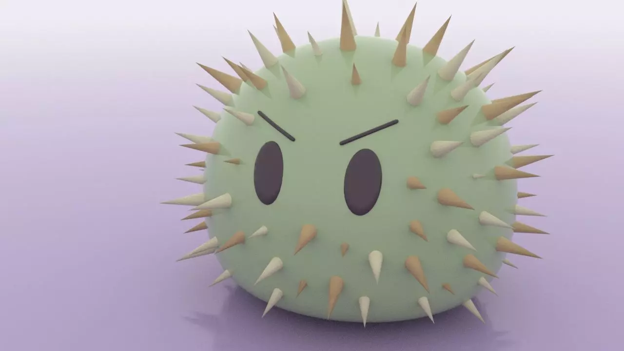 Angry Cutie Low-poly 3D model_0