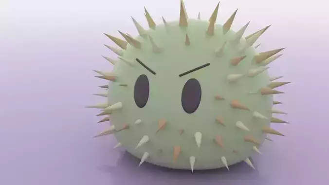 Angry Cutie Low-poly 3D model