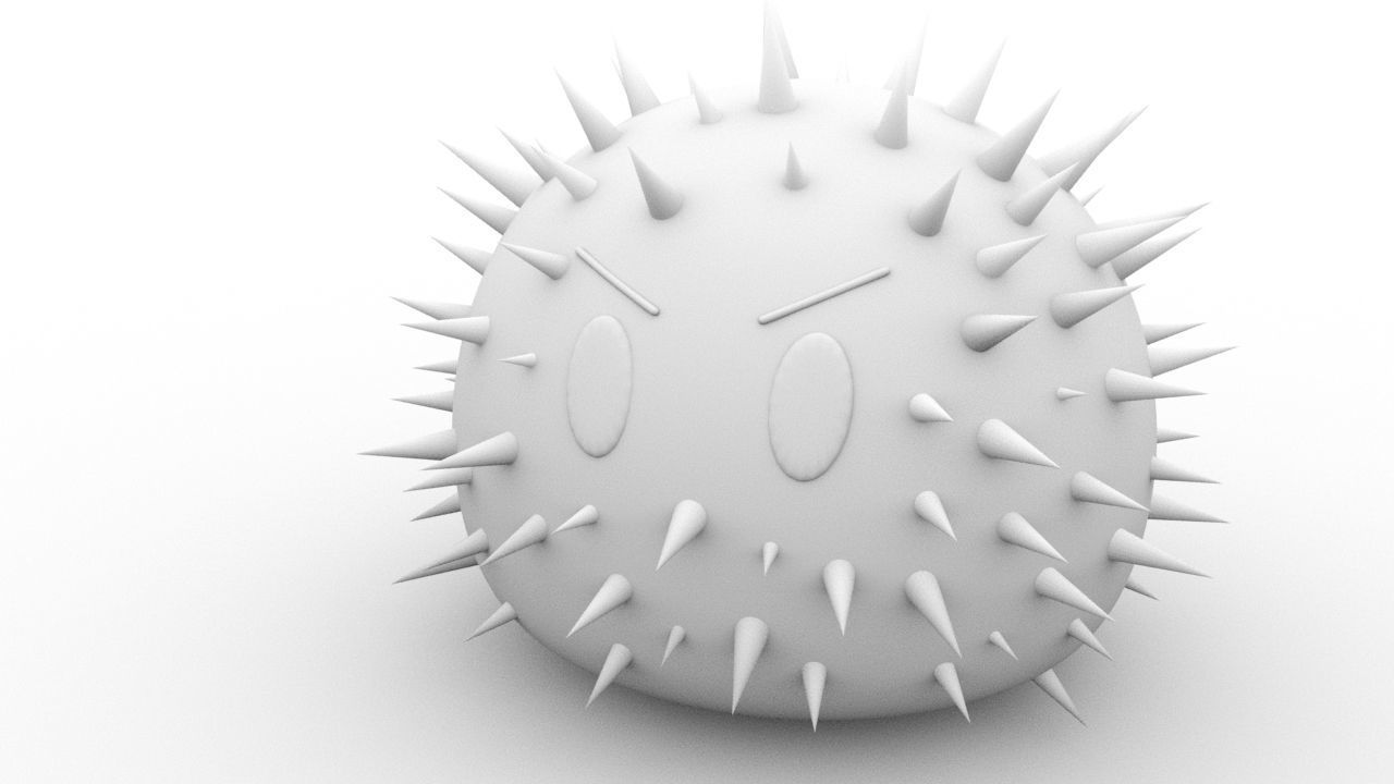 Angry Cutie Low-poly 3D model_1