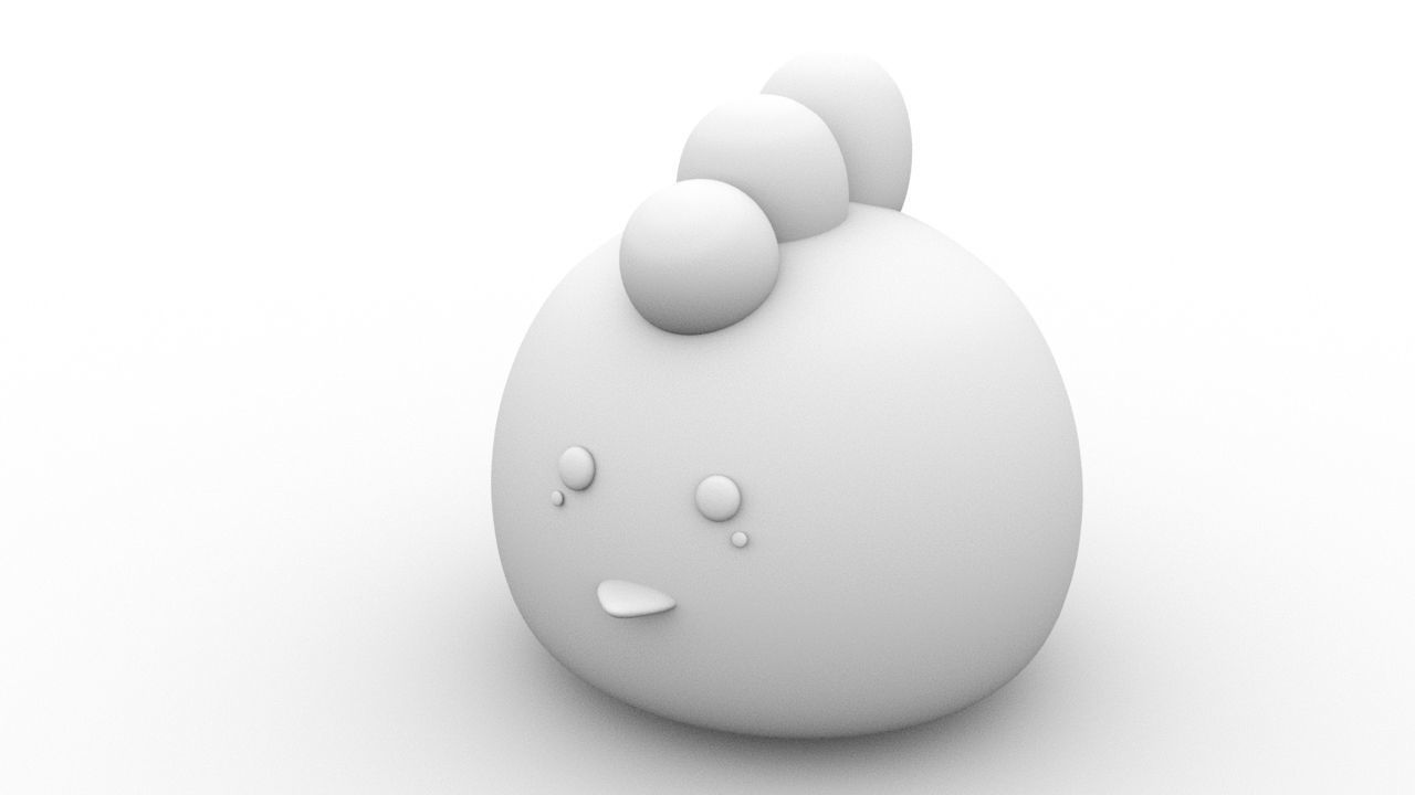 Cute Little Chicken Low-poly 3D model_1