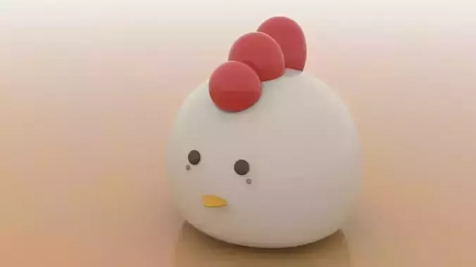Cute Little Chicken Low-poly 3D model