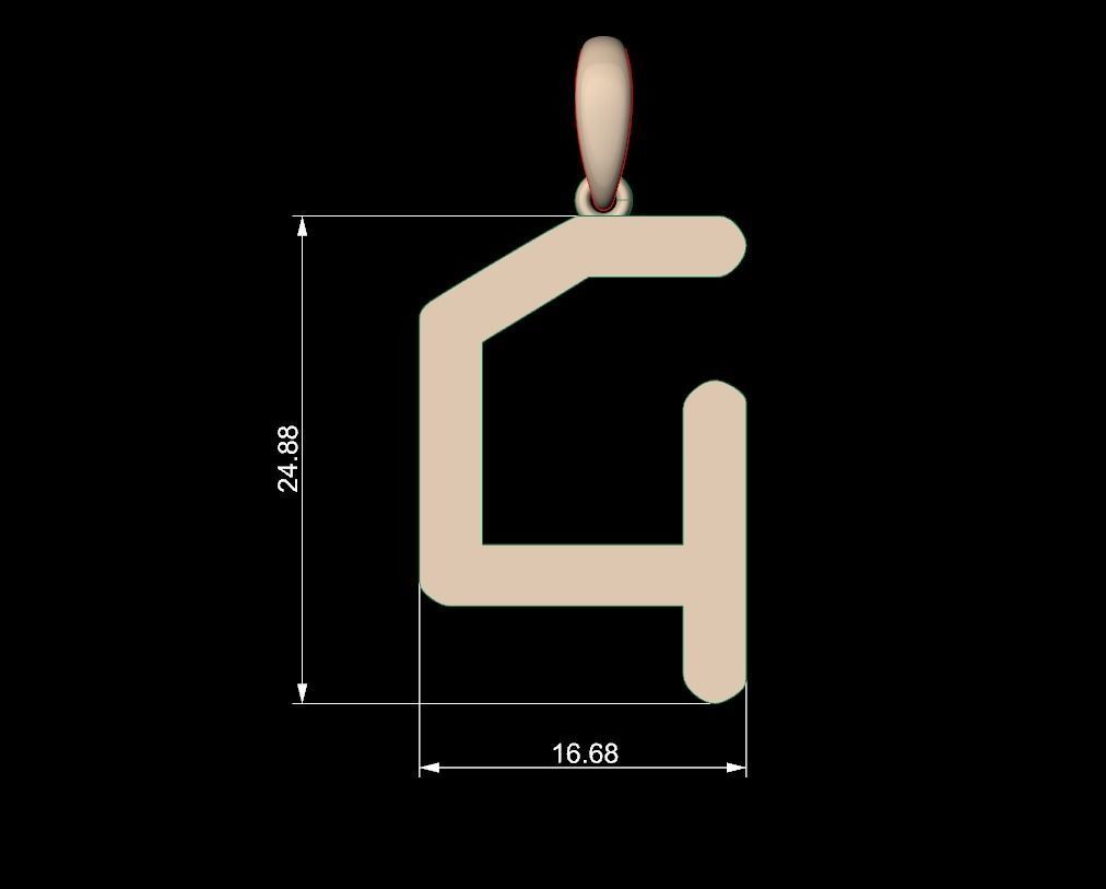 Initial Letters Pendant Transistor G 3D print model_4