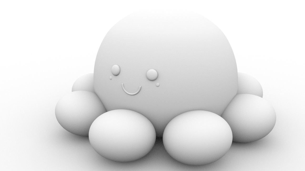 Cute Bubbles Low-poly 3D model_1