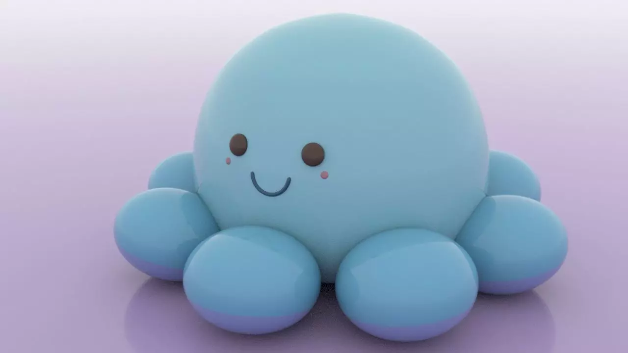 Cute Bubbles Low-poly 3D model_0
