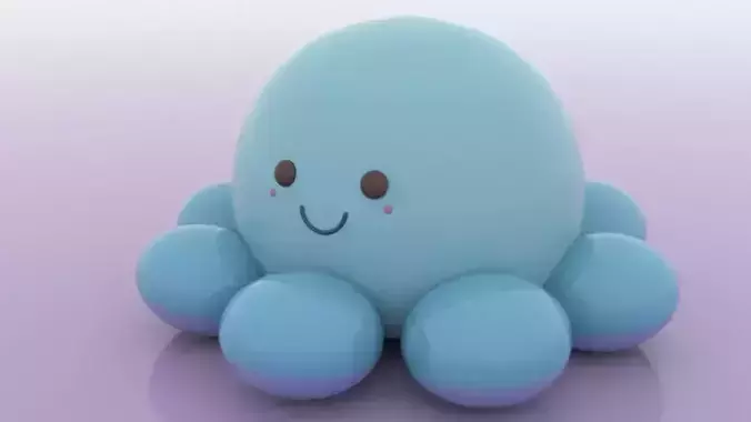 Cute Bubbles Low-poly 3D model