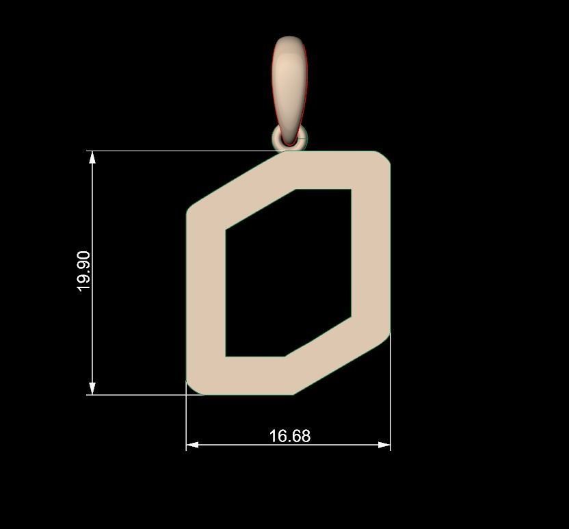 Initial Letters Pendant Transistor O 3D print model_4