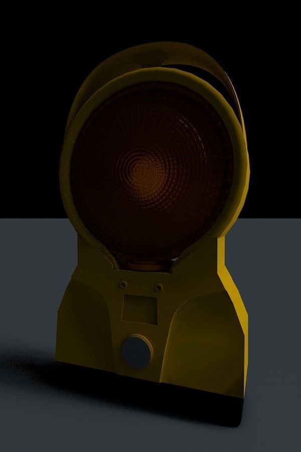Construction Site Warning Lamp Free 3D model_3