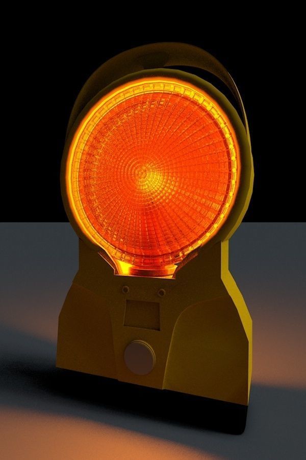 Construction Site Warning Lamp Free 3D model_4