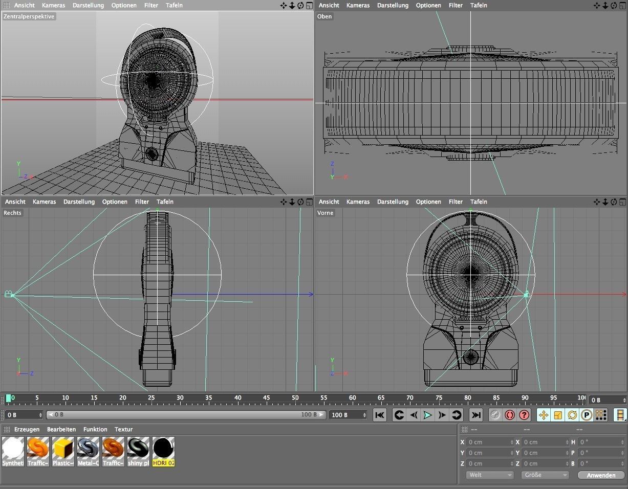 Construction Site Warning Lamp Free 3D model_5