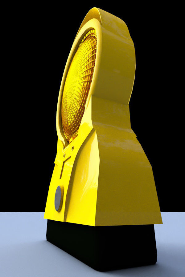 Construction Site Warning Lamp Free 3D model_2