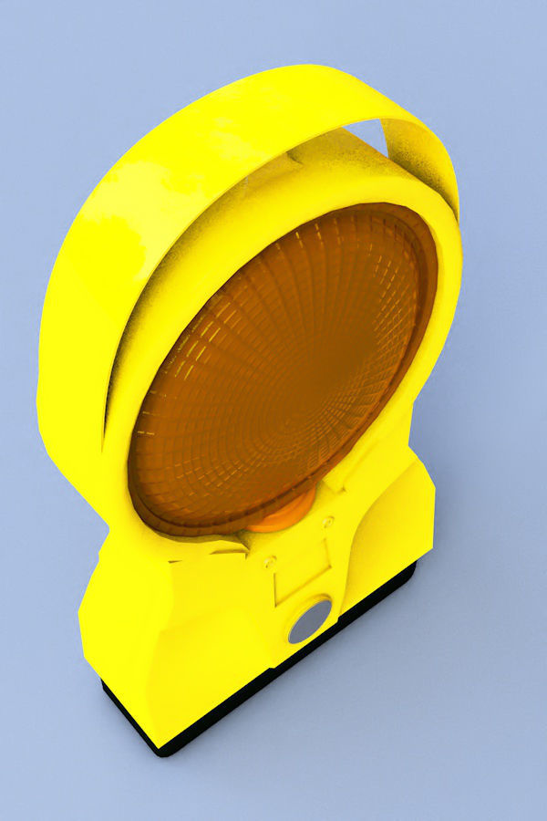 Construction Site Warning Lamp Free 3D model_1