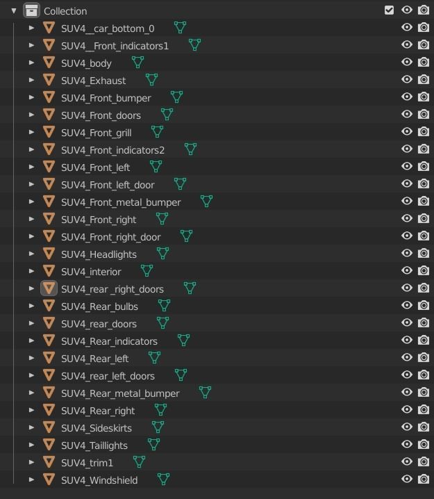 4 door generic 70s truck Low-poly 3D model_21