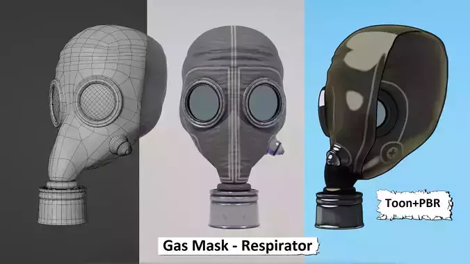 Gas Mask - Respirator Low-poly 3D model