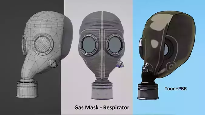 Gas Mask - Respirator Low-poly 3D model