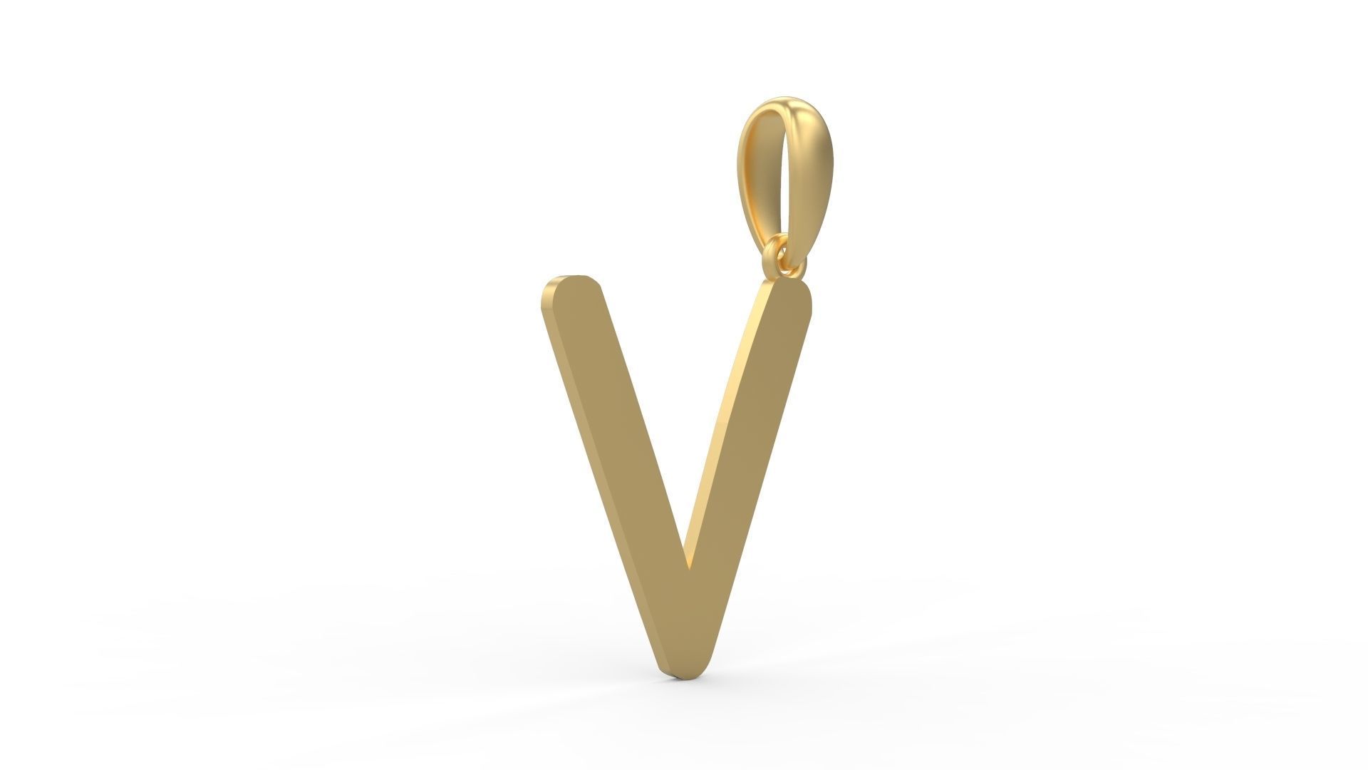 Initial Letters Pendant Transistor V 3D print model_3