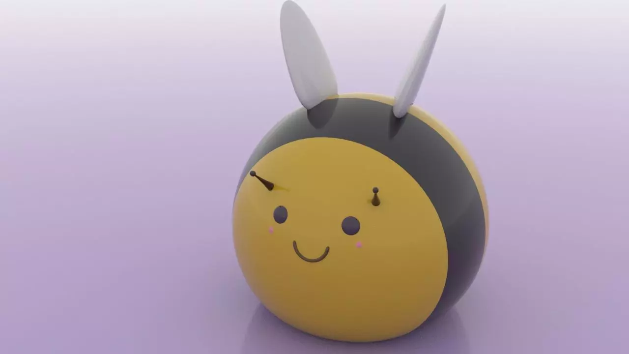 Little Honey Bee Low-poly 3D model_0