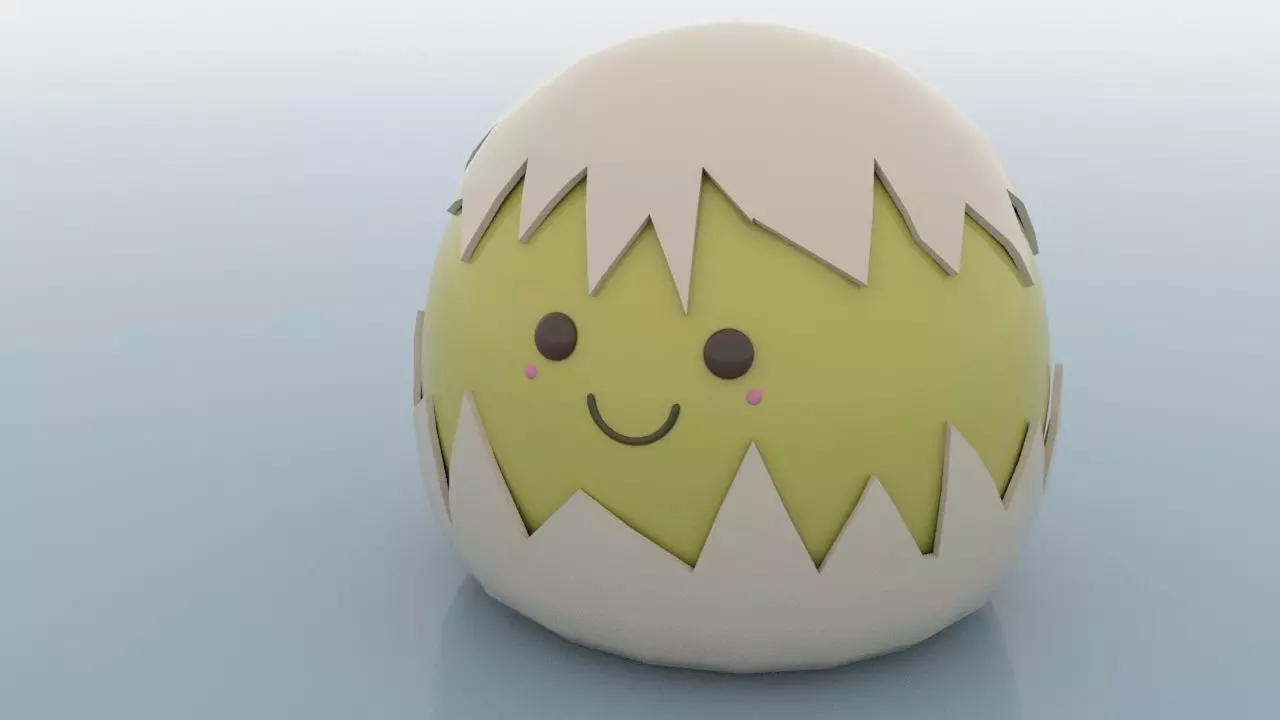 Little life breaking out Low-poly 3D model_0