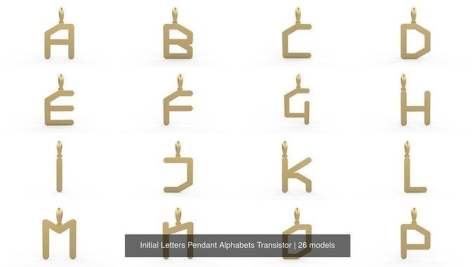 Initial Letters Pendant Alphabets Transistor 3D Model Collection