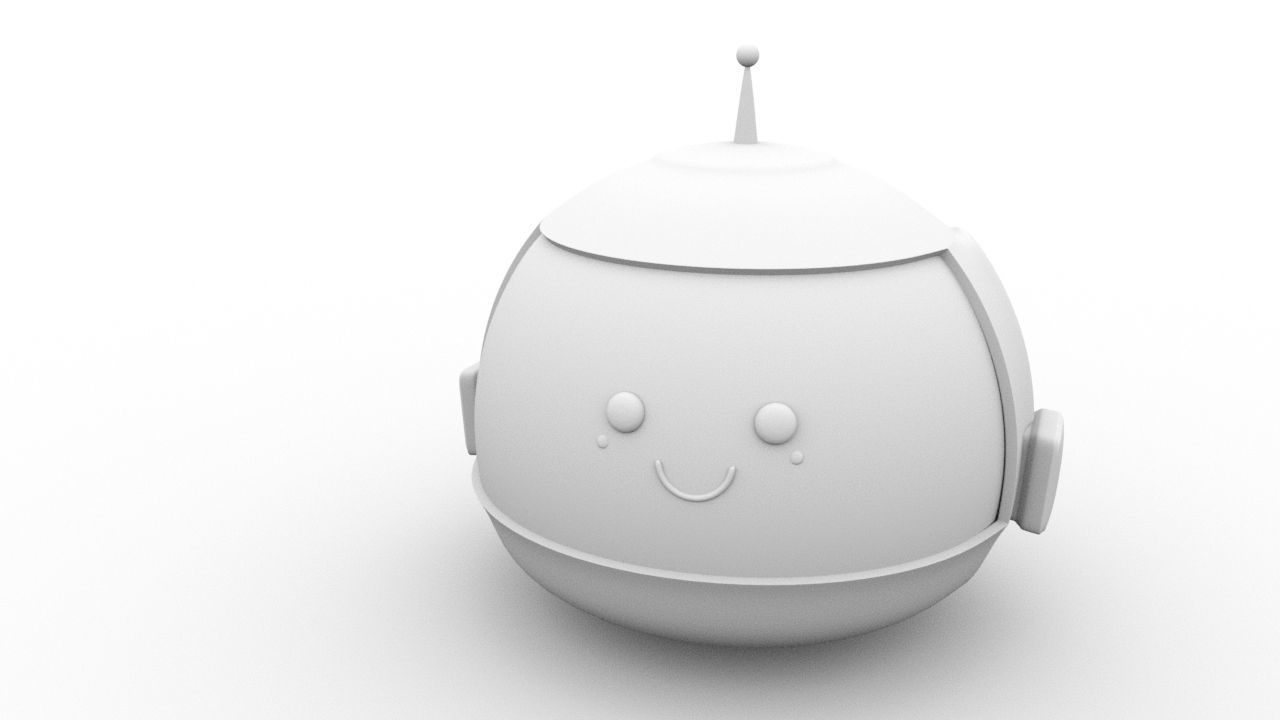 Cute little alien Low-poly 3D model_1