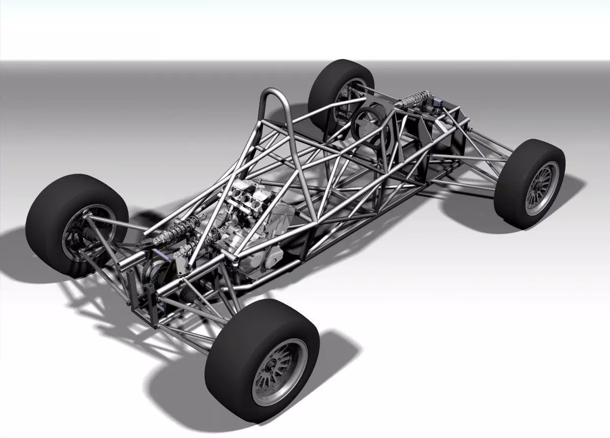 formula car frame 3D model_0
