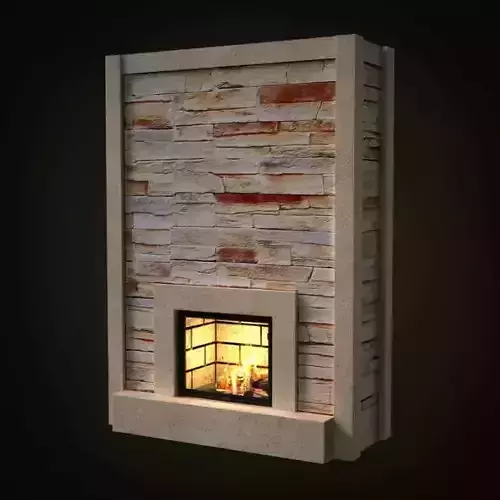 Slim Brick Fireplace
