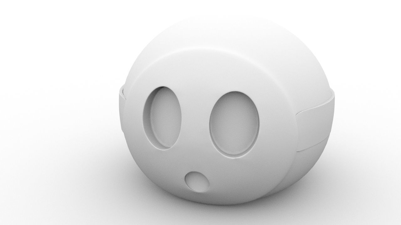 Cute little ghost Low-poly 3D model_1