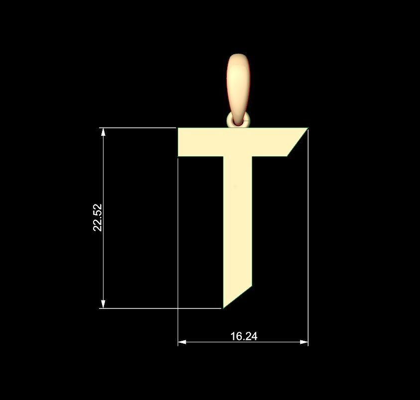 Initial Letters Pendant Iron Maiden T 3D print model_4