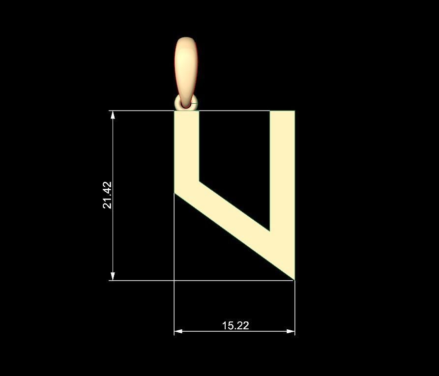 Initial Letters Pendant Iron Maiden V 3D print model_4