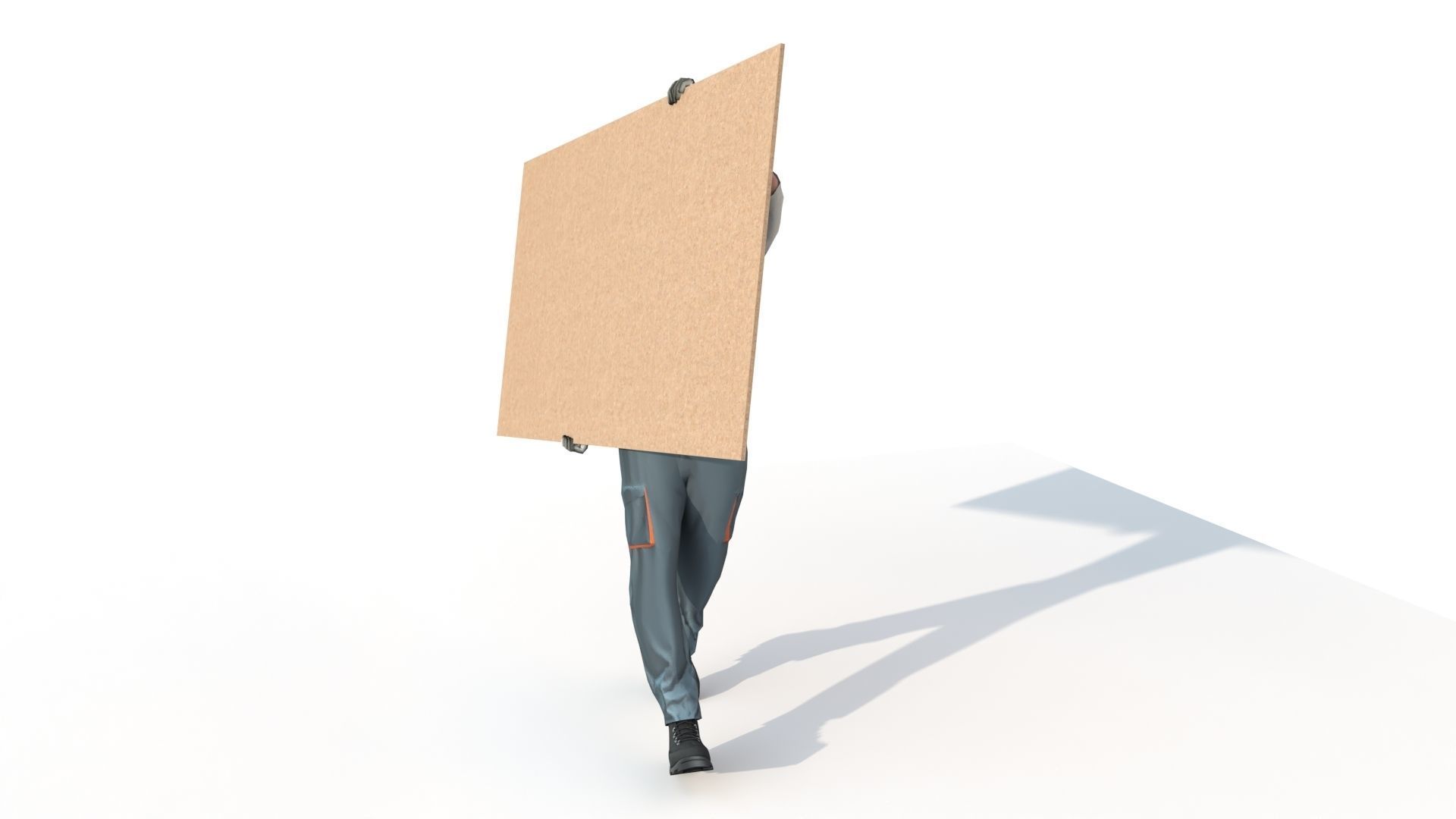 Workman Idle Animation 02 Low-poly 3D model_7