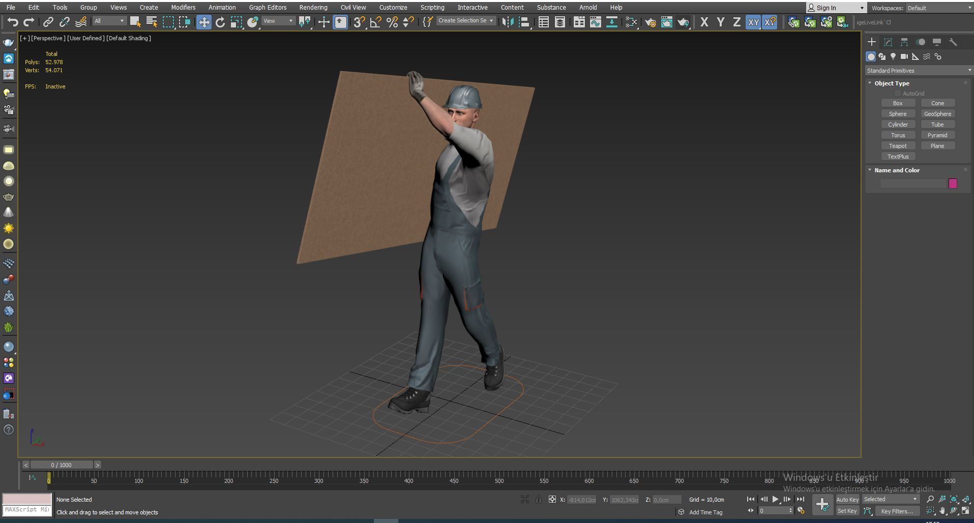Workman Idle Animation 02 Low-poly 3D model_17