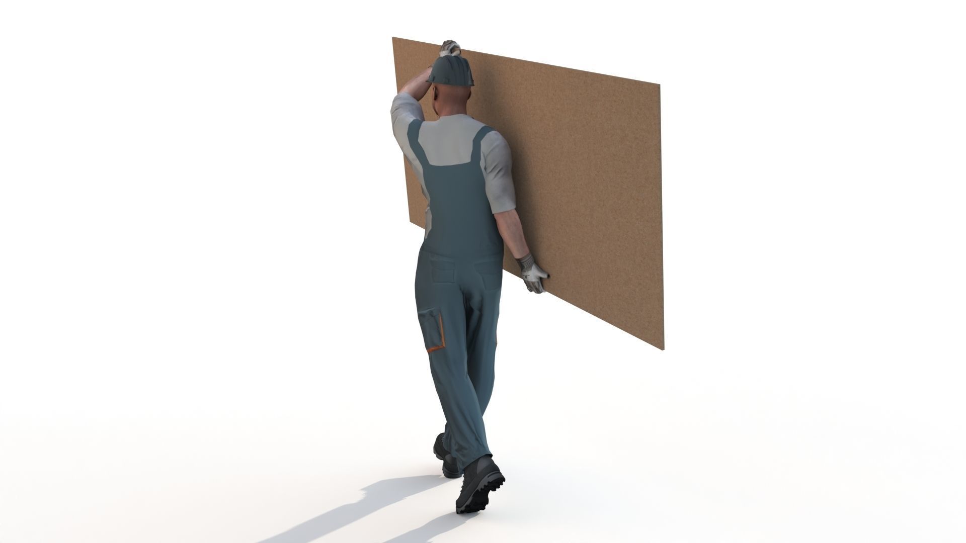 Workman Idle Animation 02 Low-poly 3D model_4