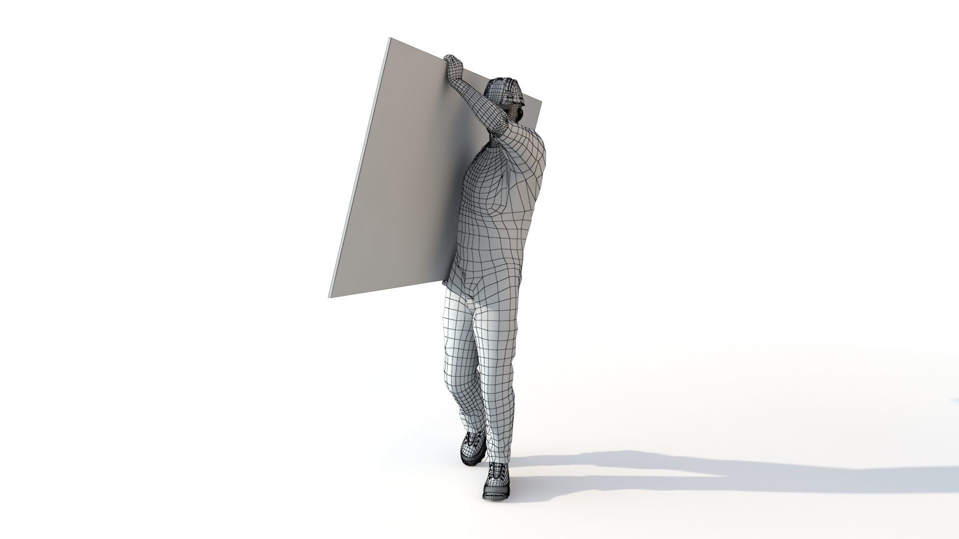 Workman Idle Animation 02 Low-poly 3D model_10