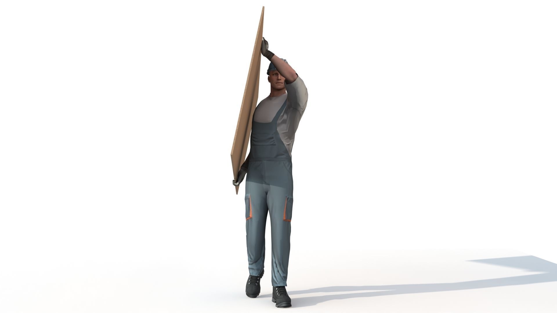 Workman Idle Animation 02 Low-poly 3D model_9