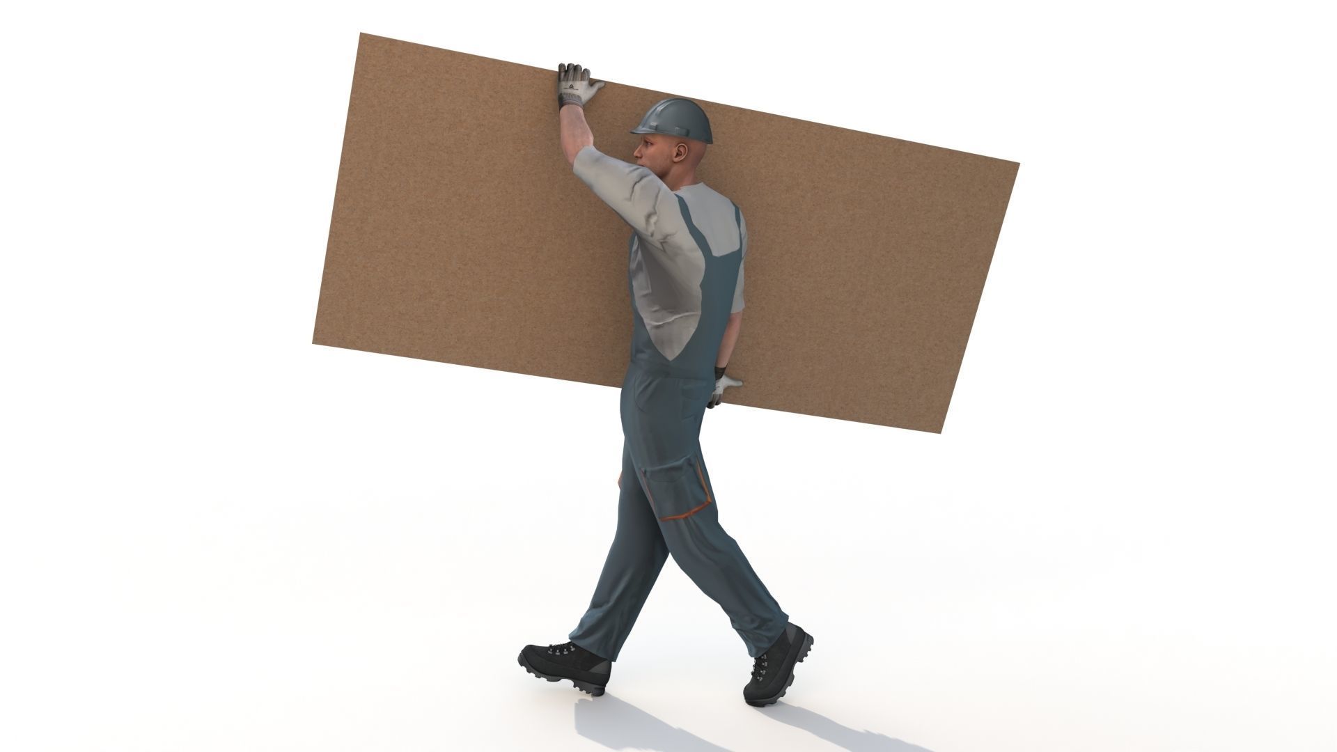 Workman Idle Animation 02 Low-poly 3D model_3