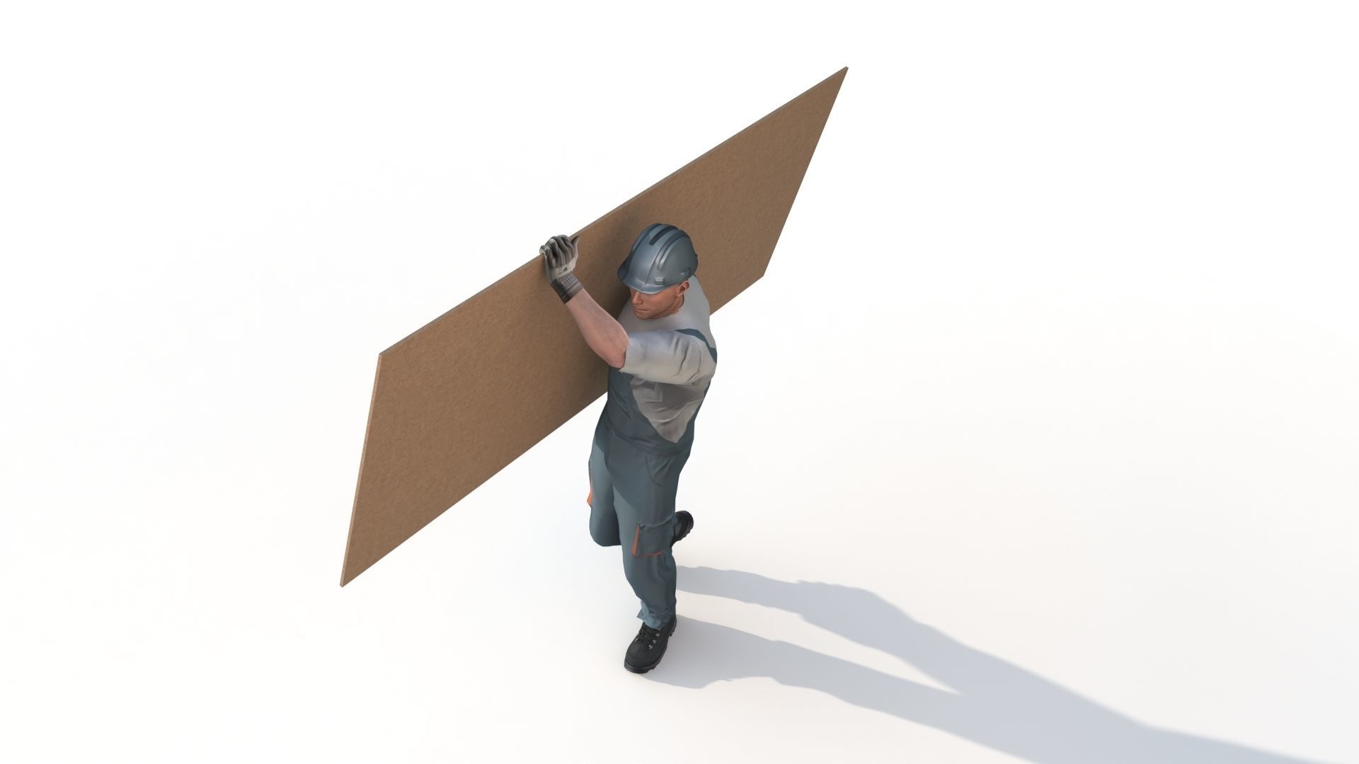Workman Idle Animation 02 Low-poly 3D model_8