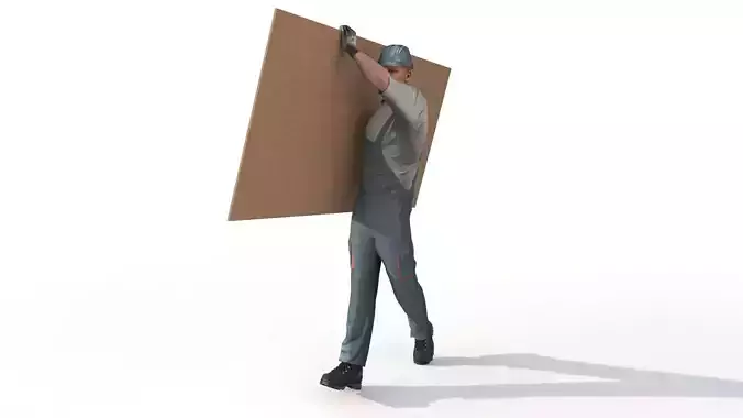 Workman Idle Animation 02 Low-poly 3D model