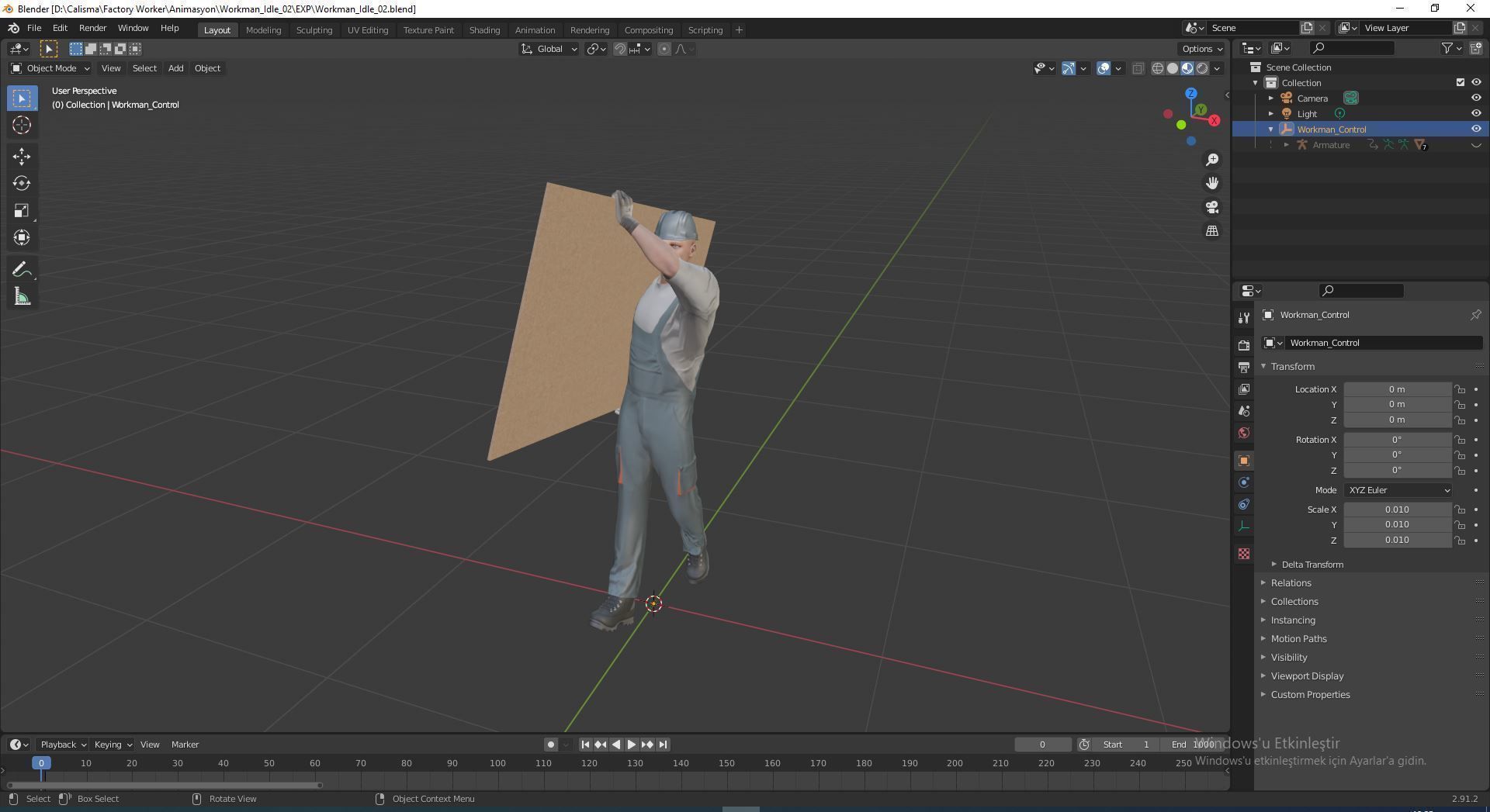 Workman Idle Animation 02 Low-poly 3D model_15