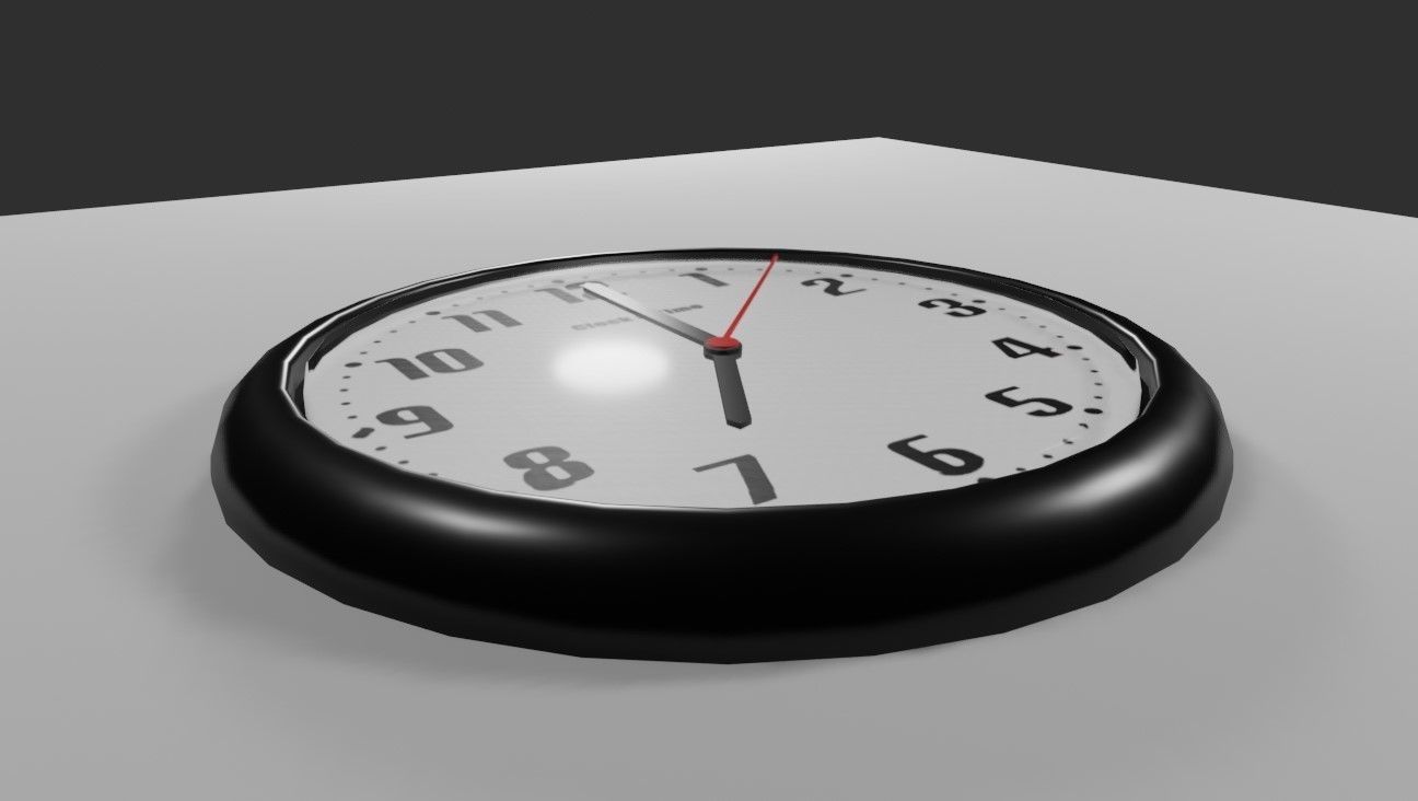 Wall Clock - Relogio de Parede Low-poly 3D model_4