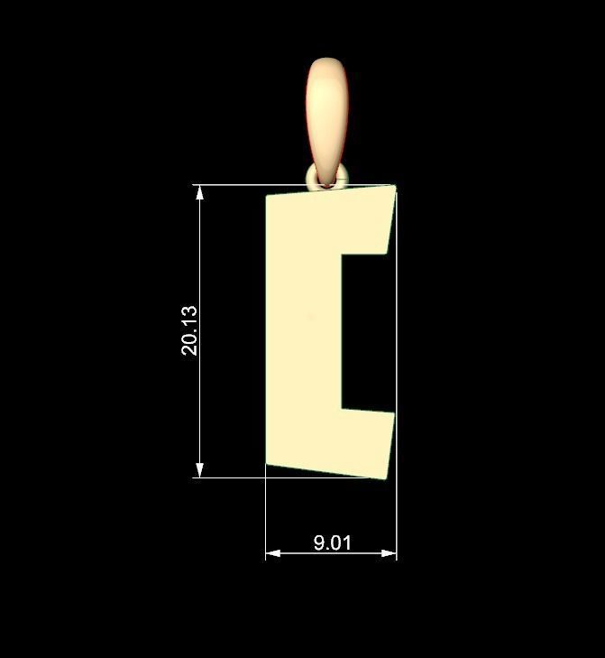 Initial Letters Pendant Jack Stanislav C 3D print model_4