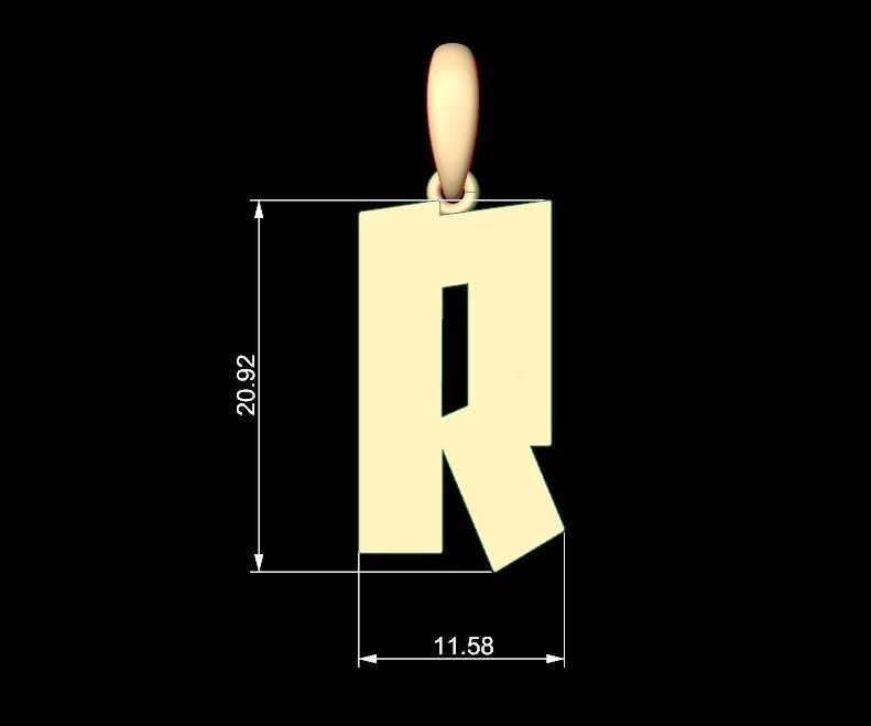 Initial Letters Pendant Jack Stanislav R 3D print model_4