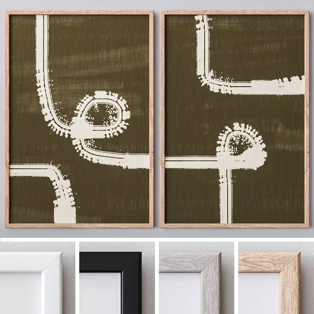 Set of large wall paintings 540 3D model