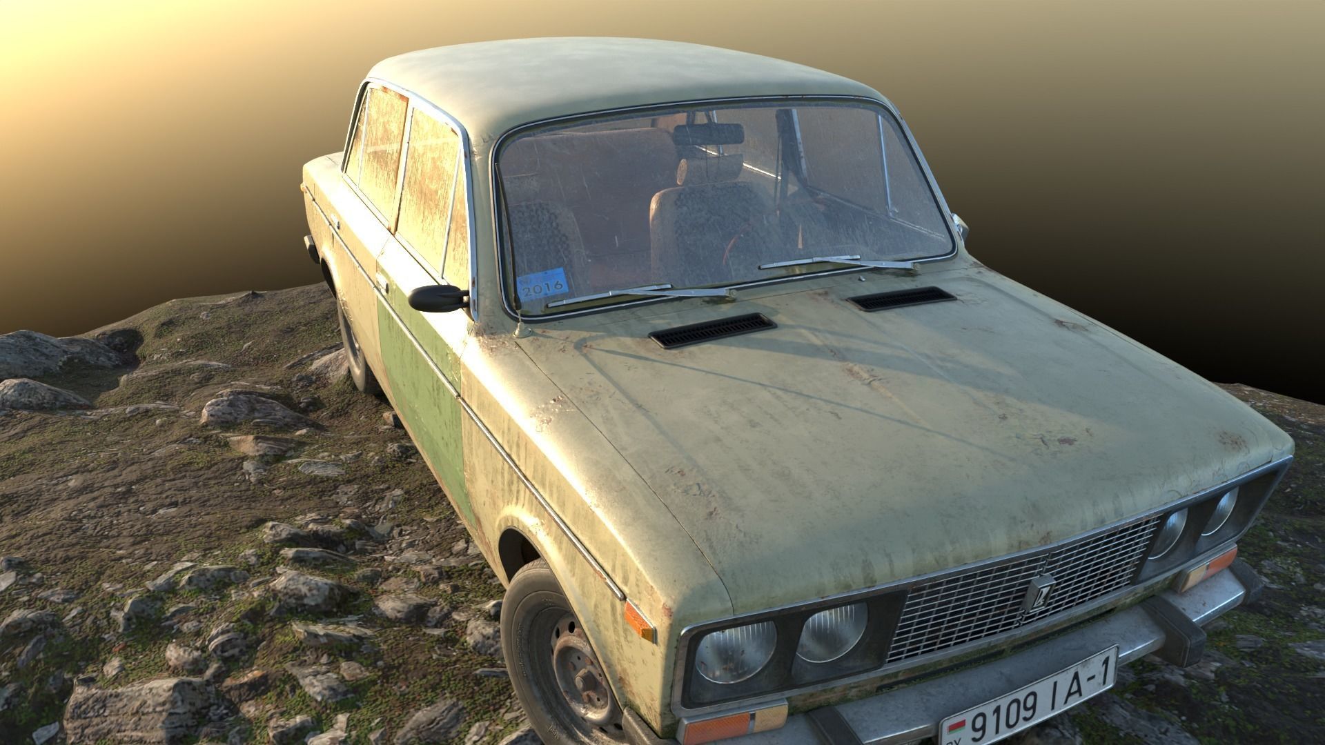 vaz 2106 Low-poly 3D model_10
