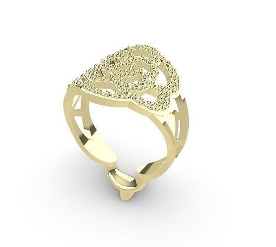 flower ring 3D print model
