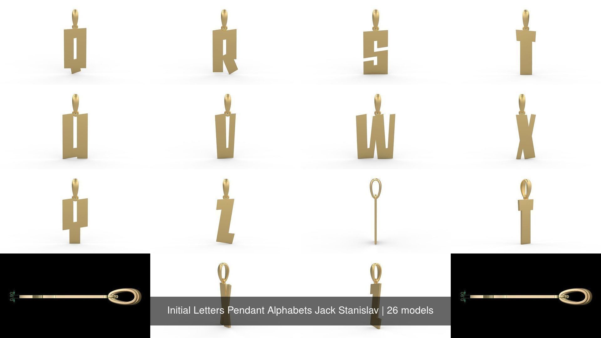 Initial Letters Pendant Alphabets Jack Stanislav 3D Model Collection_2