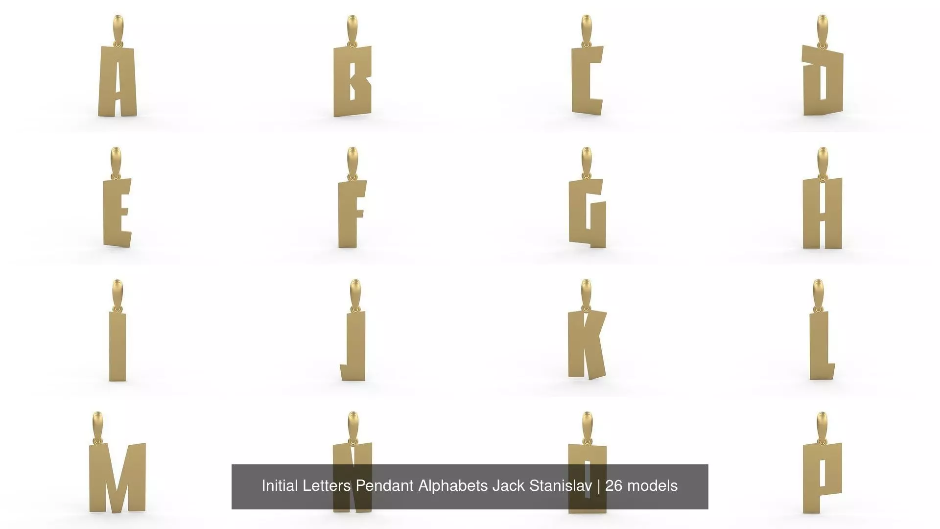 Initial Letters Pendant Alphabets Jack Stanislav 3D Model Collection_0