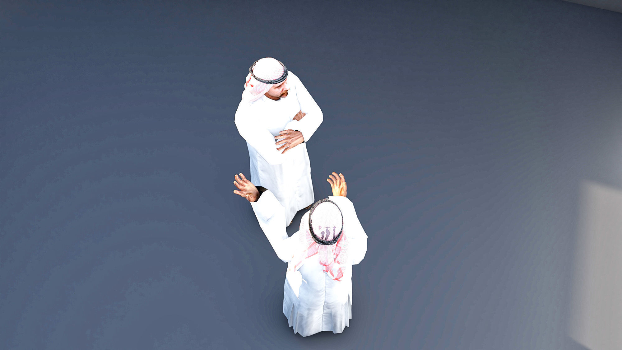 Traditional arab man qatar from dubaii posed standing 3D model 3D model_3