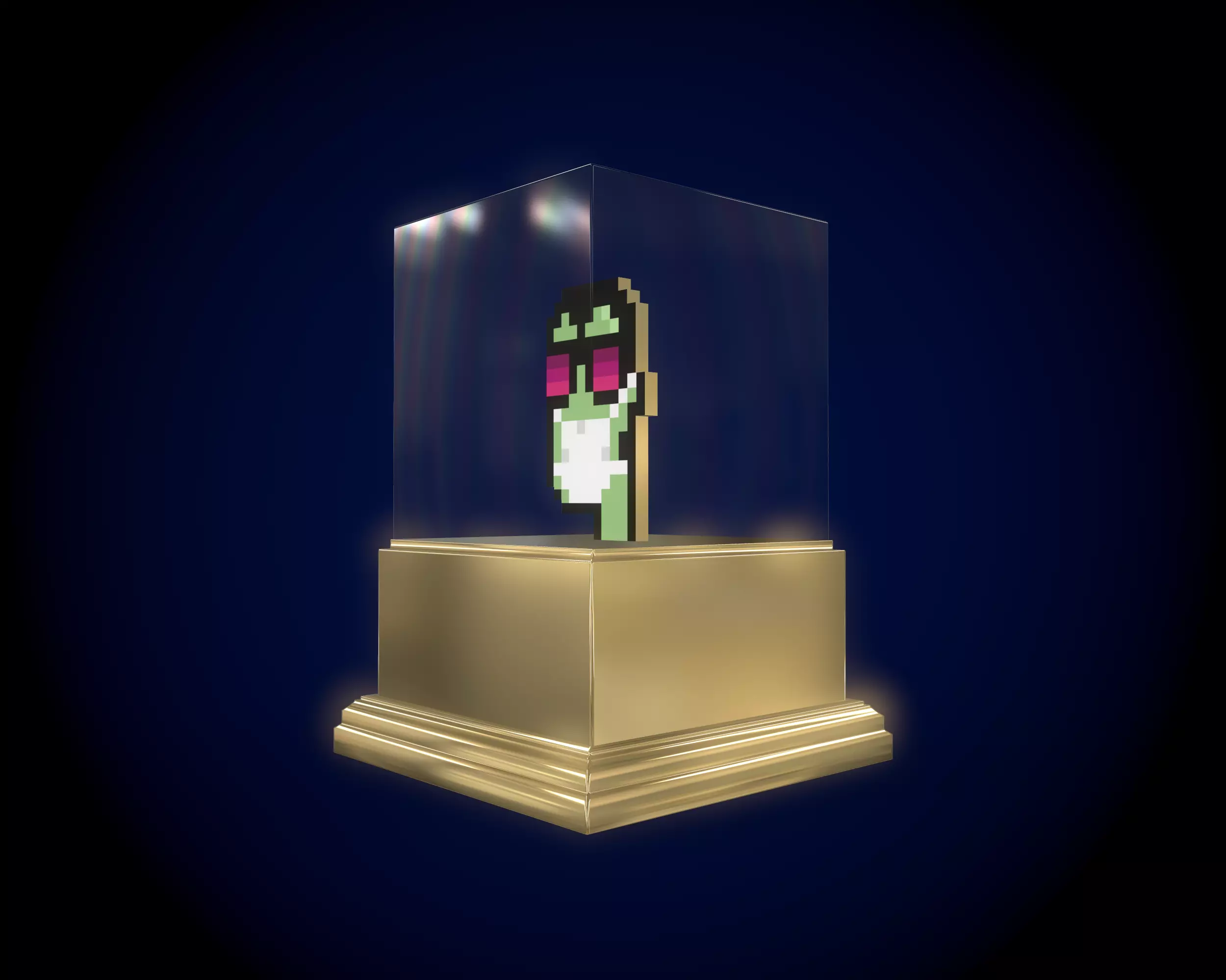 Gold Punk Low-poly 3D model_0