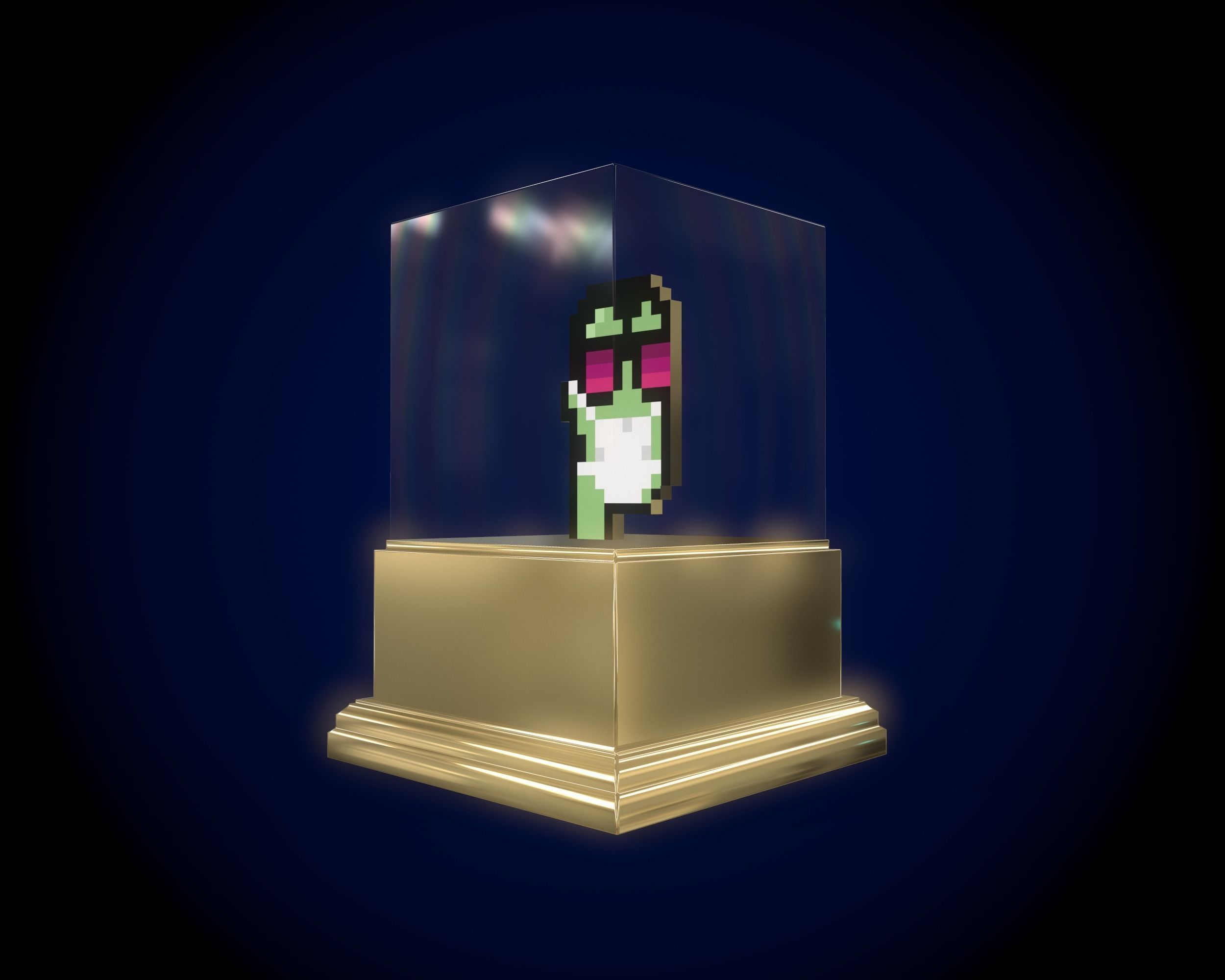 Gold Punk Low-poly 3D model_2