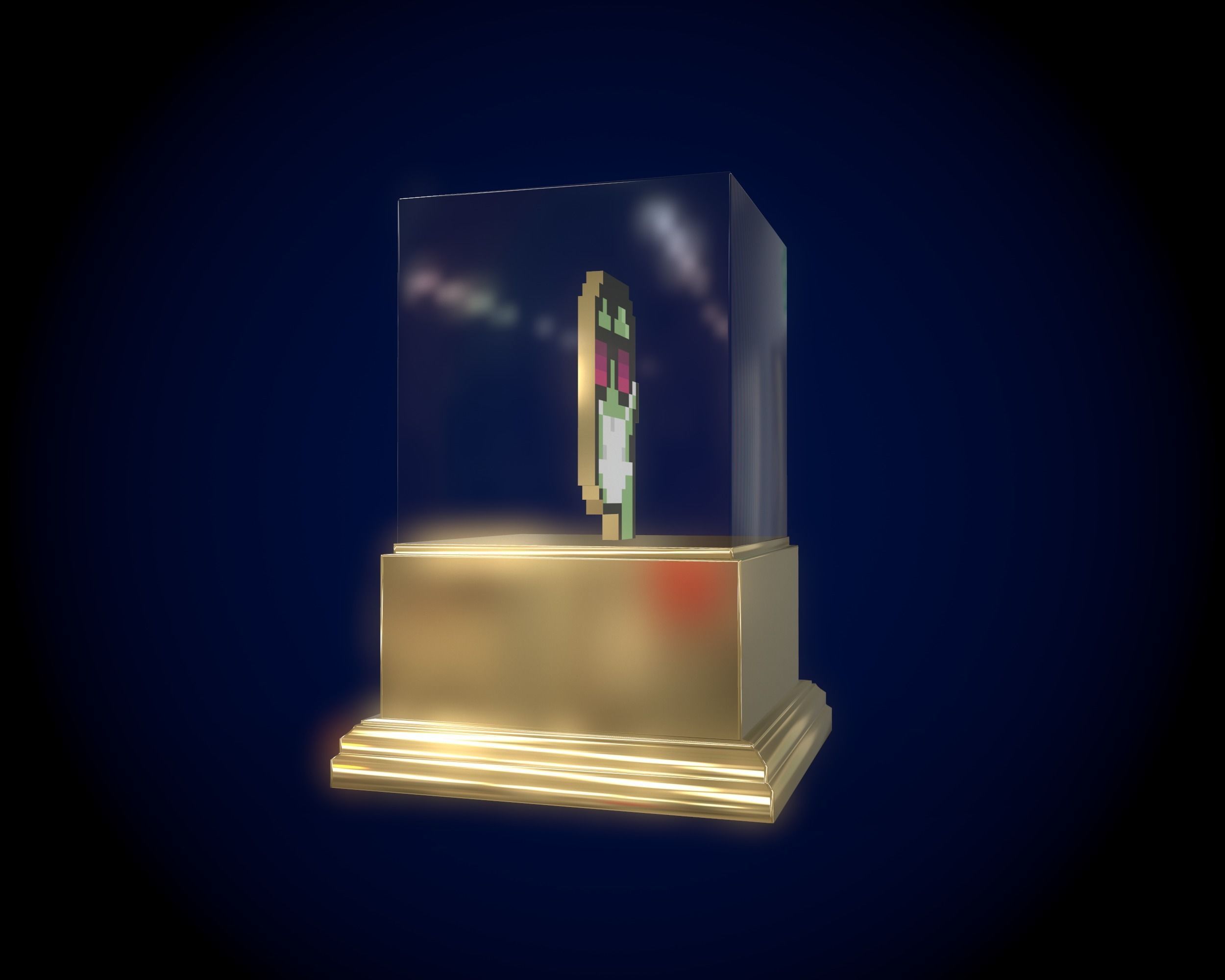 Gold Punk Low-poly 3D model_4